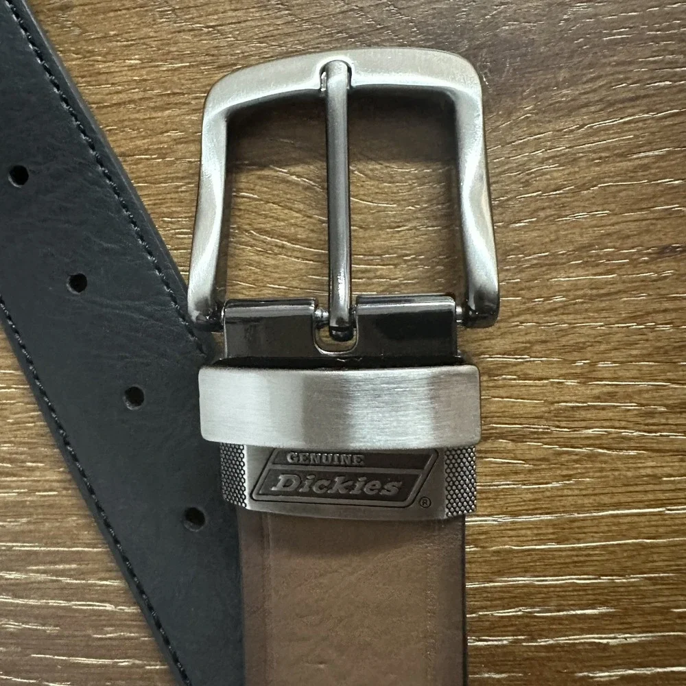 Dickies Belt Men's 40‎ Waist Reversible Double Stitch Black/Brown